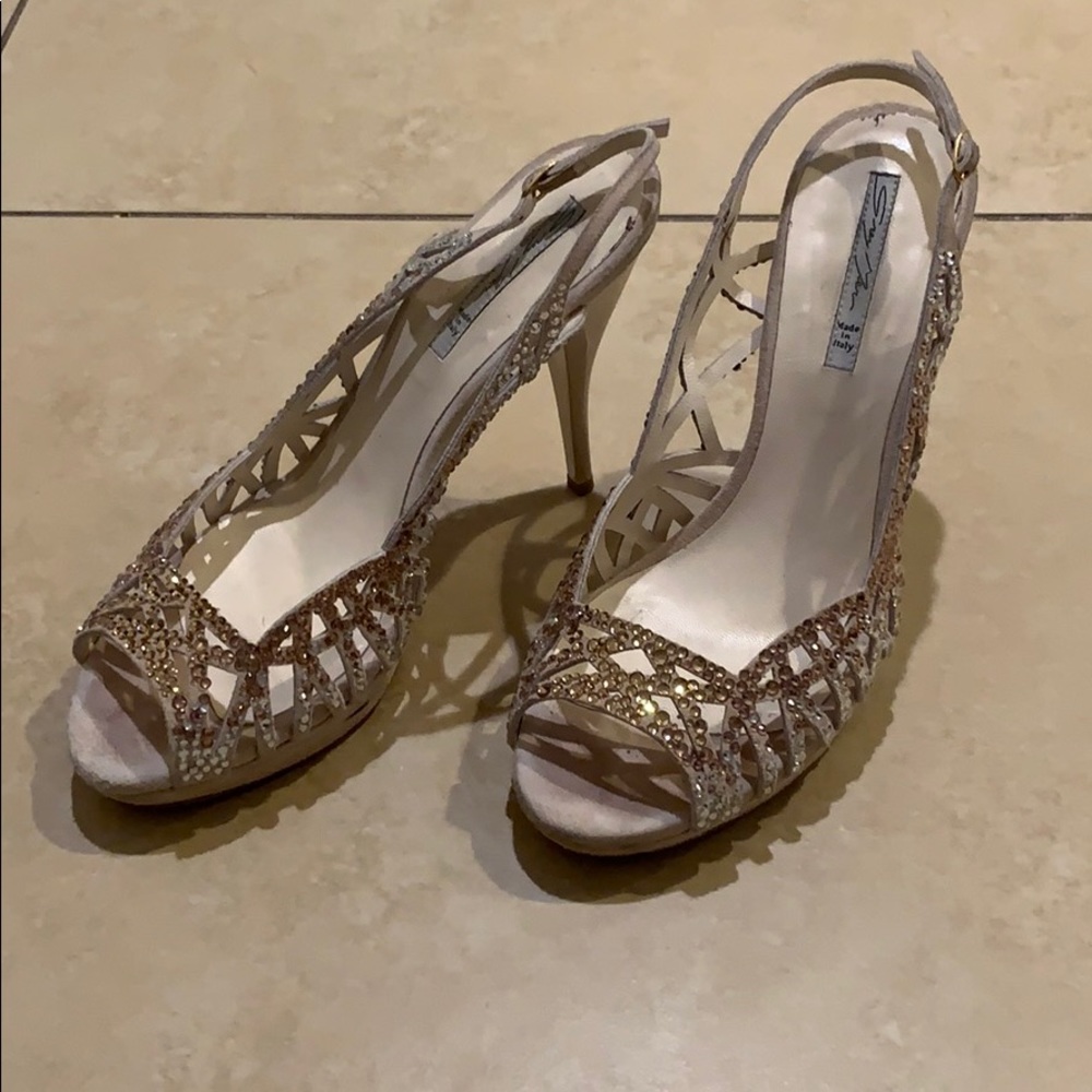 Grey Met Rhinestone Heels